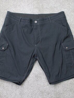 Kuhl Shorts Mens 40 Black Stealth Zip off Cargo 10" Nylon Stretch TOP Part ONLY
